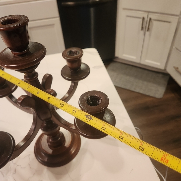Vintage MCM Charles Lesters Wooden Carved Candleabra Base (5 Taper Candles) 13" - Picture 8 of 8